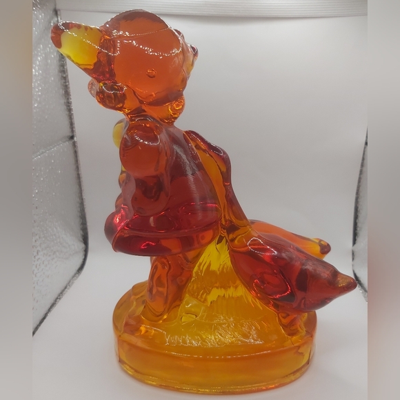 L.E. Smith Amberina girl with two geese glass figurine - Picture 4 of 10